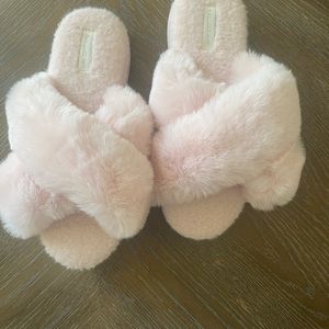Halluci Pink Cross Band Soft Plush Fleece Sleepers